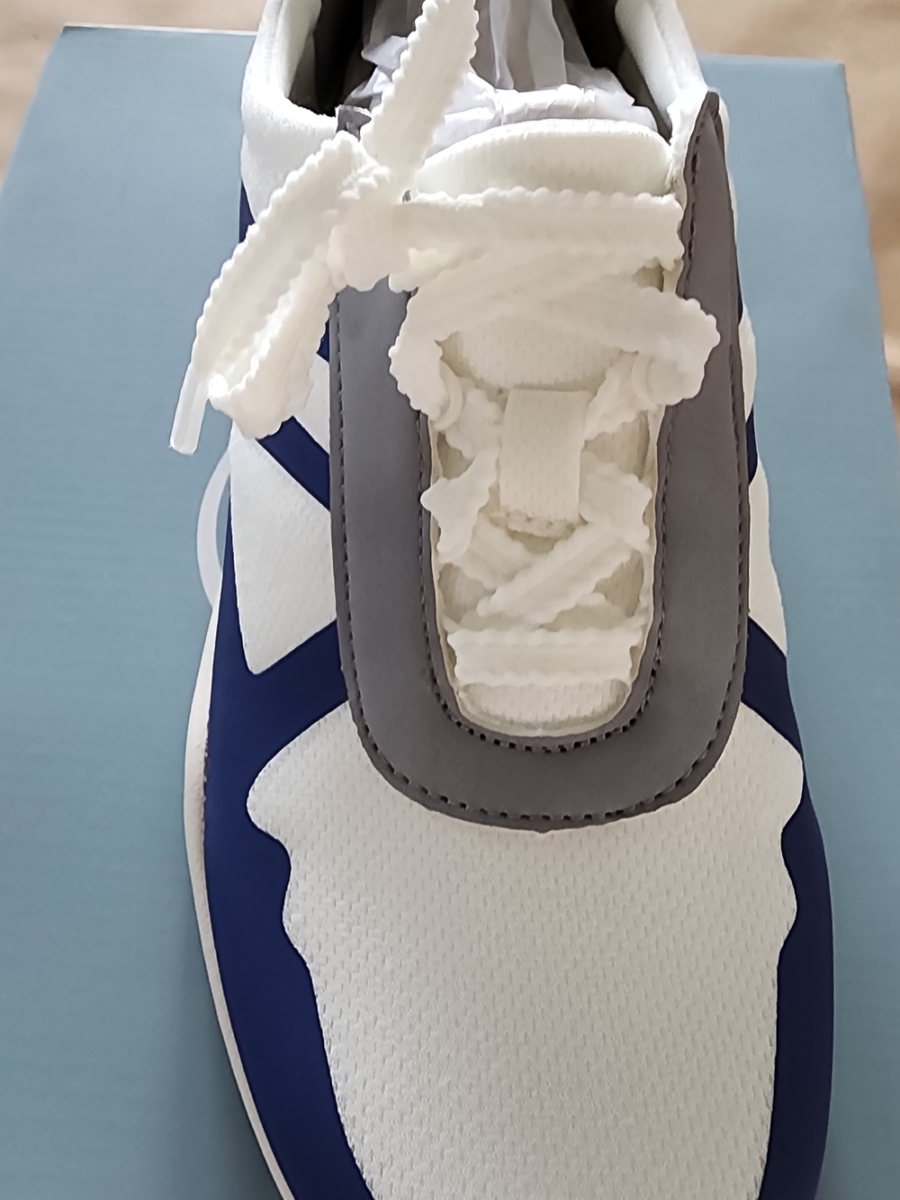Bzees White and Blue Women's Athletic Sneakers